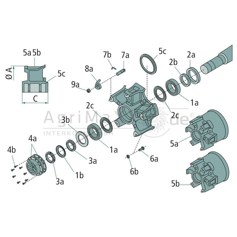 A.D.R Radbolzen - 9RC20PA-5 - Durchmesser: M20 x 1,5 mm
