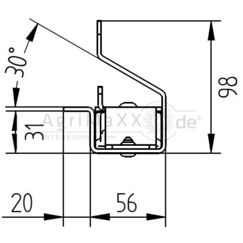Hesterberg Eckrunge SolidMaster, 802P-600mm, rechts