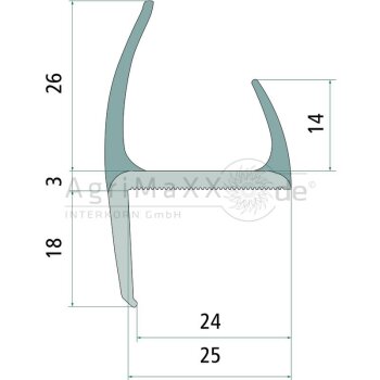 Pastore & Lombardi Dichtung, Hart/ Weich, 24mm grau,...