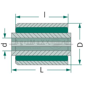 Gummi-Metall-Buchse 25x55x89,5x93,5
