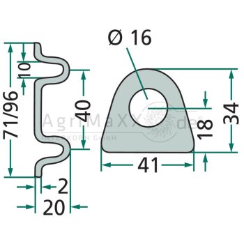 Scharnier komplett verzinkt 530mm