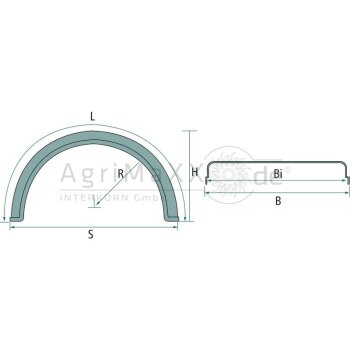 Parlok Kotflügel KU L1800 B405 H580