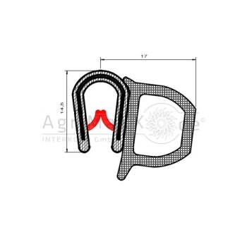 Kantenschutzprofil PVC 14,5x17mm 50m
