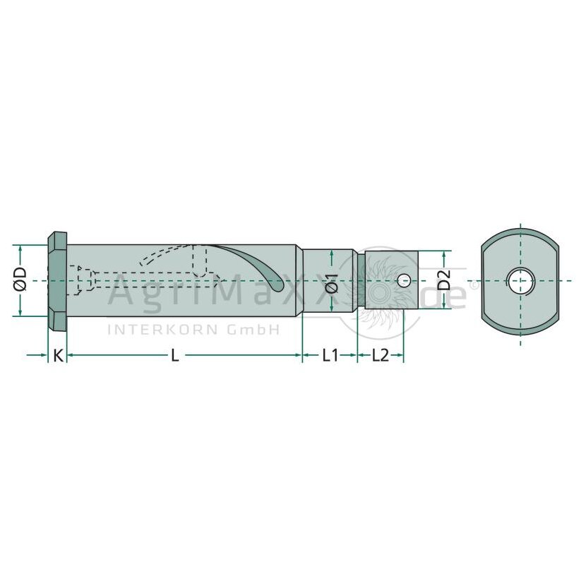 Einheitsfederbolzen E1 - Durchmesser: 24 mm - Länge: 77,5 mm