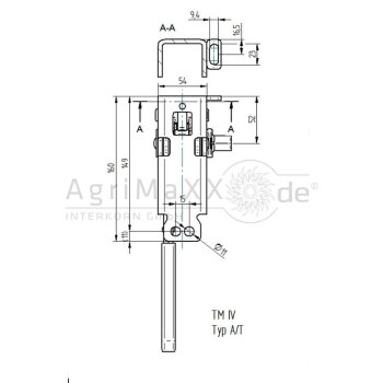 Hesterberg Spannratsche, Schlitz, links, Loch.: A/T