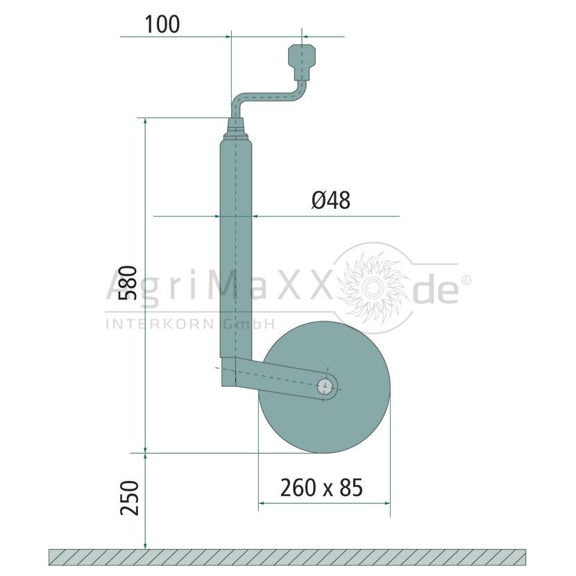 AL-KO Stützrad mit Rad 260x85 - 1222438