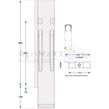 Kinnegrip H-Runge K20 Li 600 ALU mit HW-Verl. 1 R