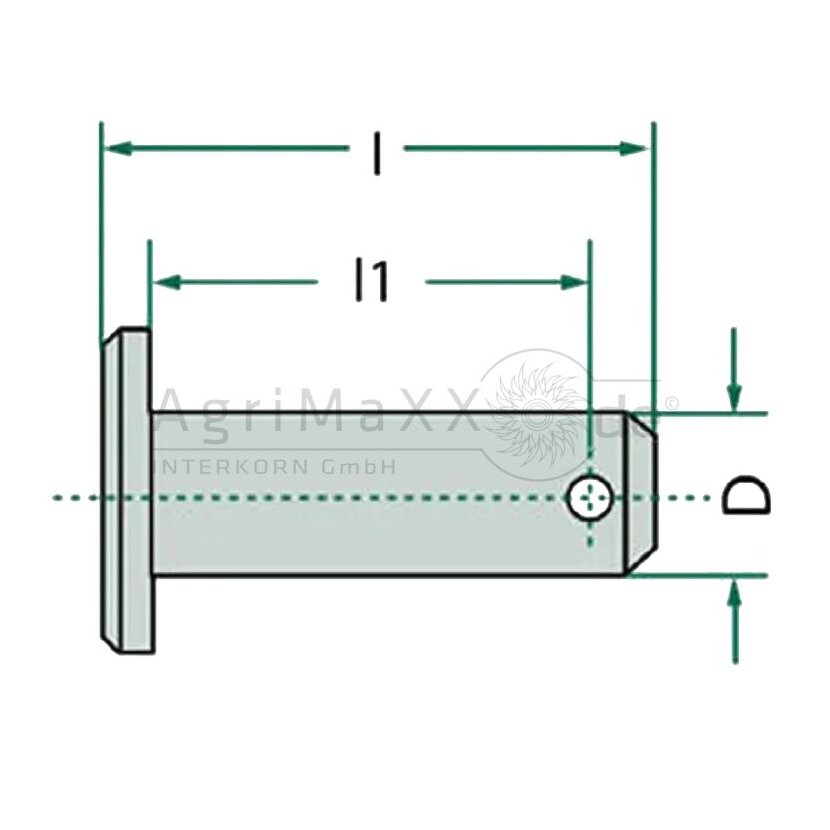 Bolzen 16x45 DIN 1444 - Länge: 45 mm - galvanisch verzinkt