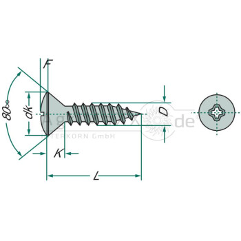 Linsensenk-Blechschraube 4,8x38 DIN 7983