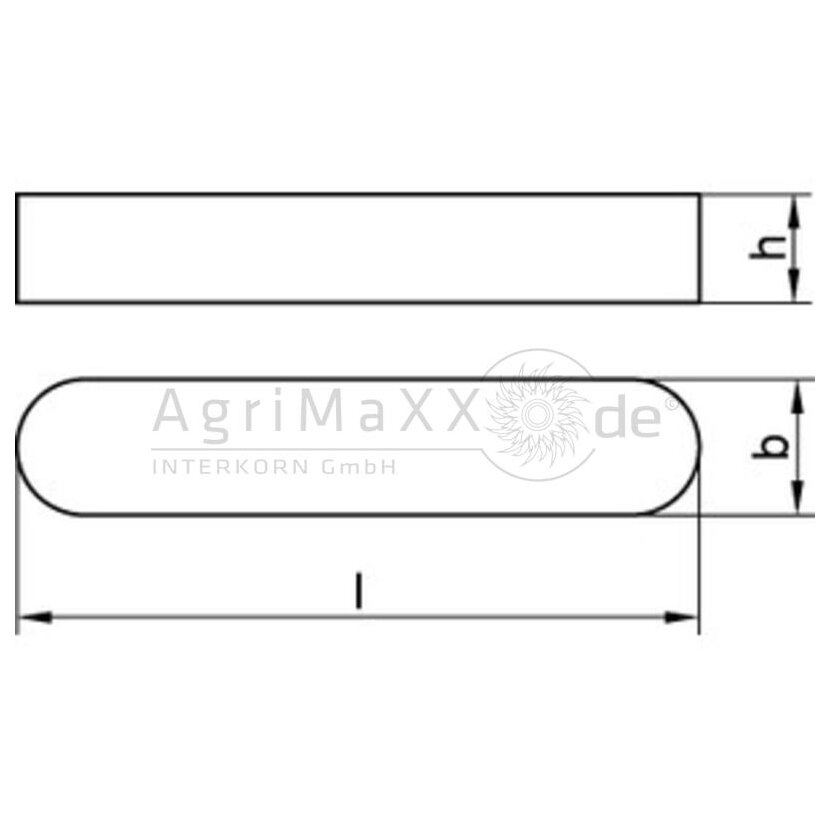 Passfeder 12x8x40 DIN 6885