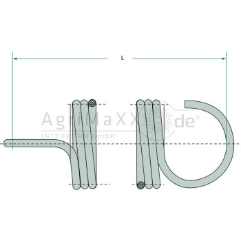 Zugfeder 16,8x23,2x3,2mm, L158mm