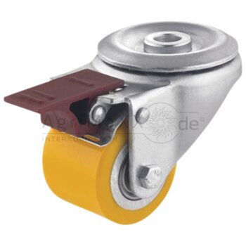 Polyurethan Lenkrolle mit Radfeststeller - 0050846