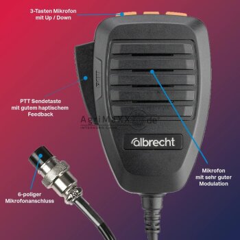Albrecht 3-Tasten CB-Funk Mikrofon ACM 100