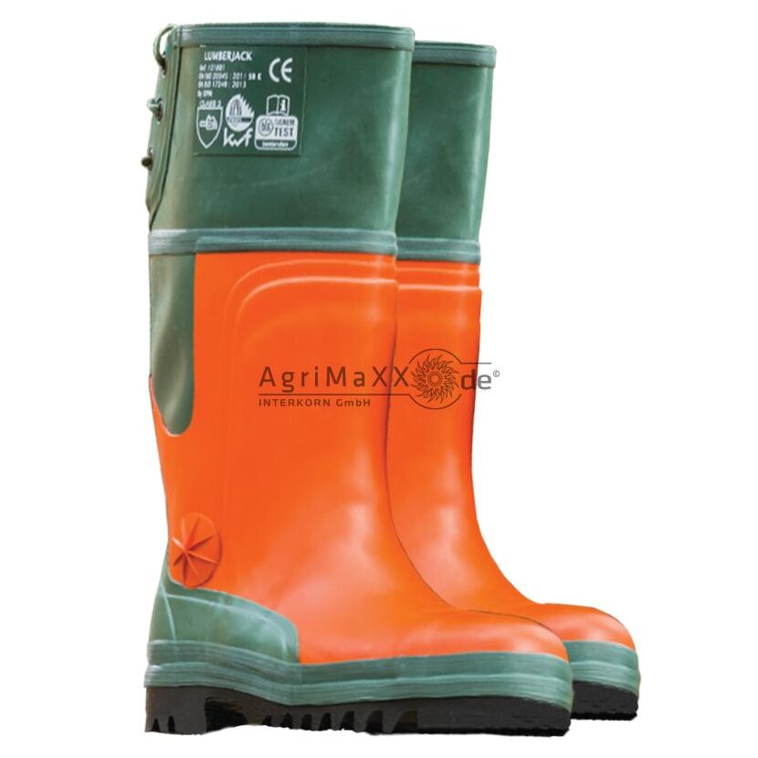 Forst-Sicherheitsstiefel - 44 - LUMBERJACK GRÜN, ORANGE GR. 44