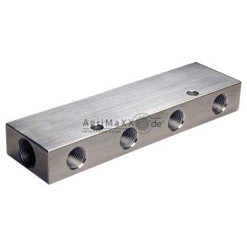 F-VT2-2x1/2-6x1/4-AL-natur Verteilerbloc