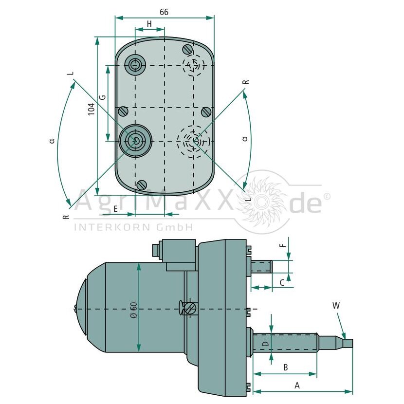 Wischermotor - Durchmesser: 65 mm