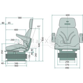 Superkomfortsitz/Luftsitz - Länge: 580 mm