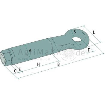 Zugöse - Durchmesser: 60 mm - Länge: 128 mm