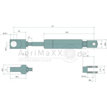 Gasdruckdämpfer - Durchmesser: 371 mm