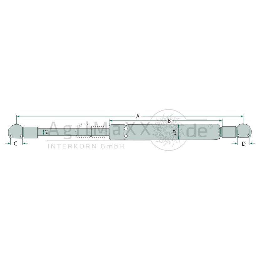 Gasdruckdämpfer - Durchmesser: 885 mm