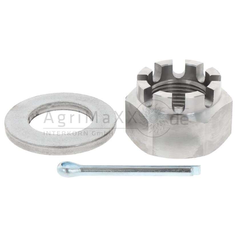 Kronenmutter mit Splint + Scheibe - 47271001 + 47271002 + 47271003