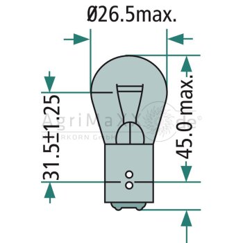 Kugellampe P21/5W - 11925GRNCP