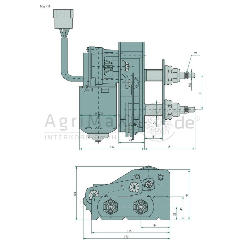 Wischermotor - Durchmesser: 80 mm