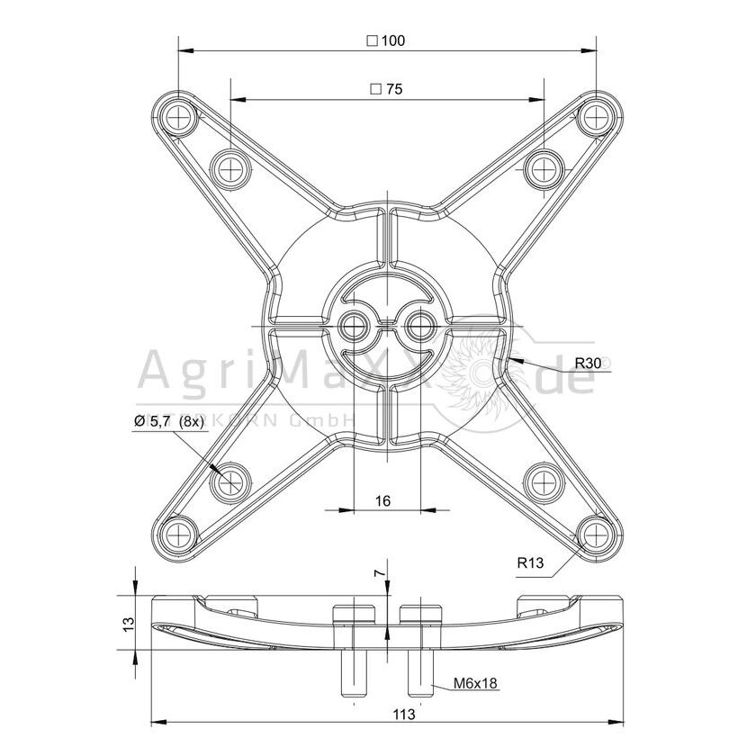 Adapterplatte VESA 75/100