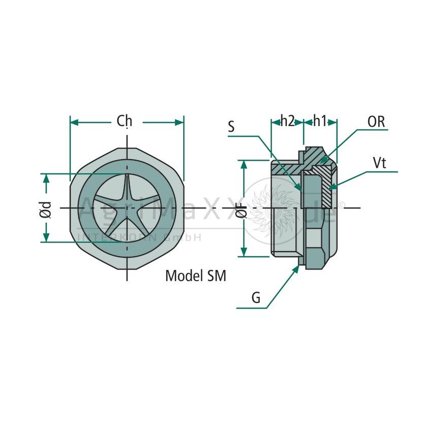 Miselli Schauglas Aluminium M24 x 1,5 - SM/24.15