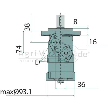 WHITE Motor OMP-X 40 D=25mm - 11185711