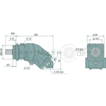 SUNFAB Kolbenmotor SCM-012W-H-I41-K25-K3G-100 - 36709