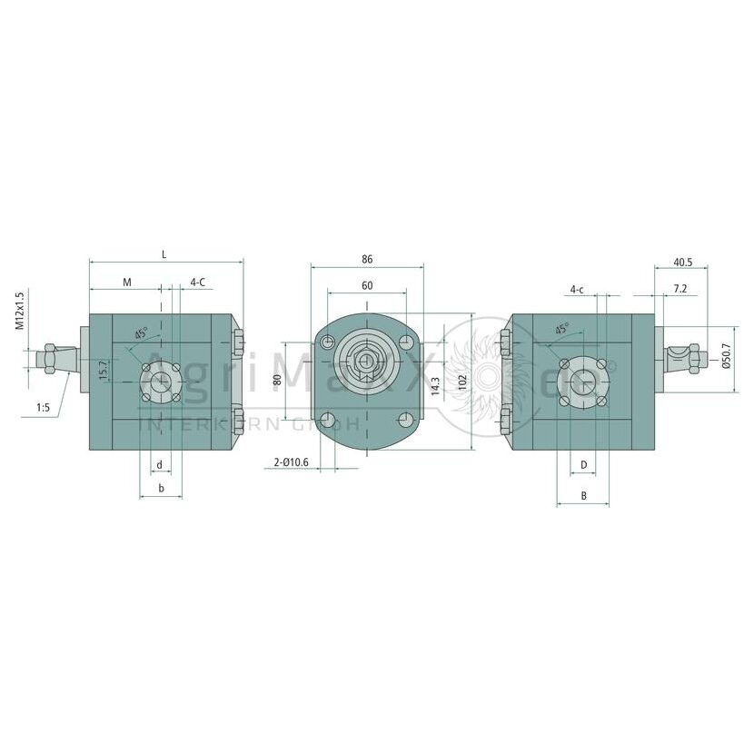 Gr-2 Pumpe 25cc Rechts D=50 1:5