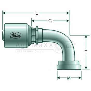 Gates PNE 32 SFL 1.1/2"" 90° SL= 81 -...