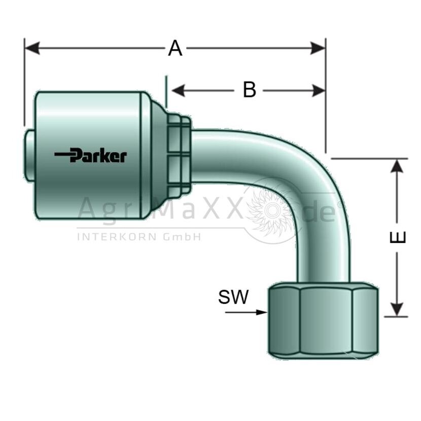Parker PNE 16 DKOS M36x2.0 90° (25S) - 11C48-25-10