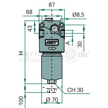 OMT Mitteldruckfilter, 20 bar HMM281F10XNR