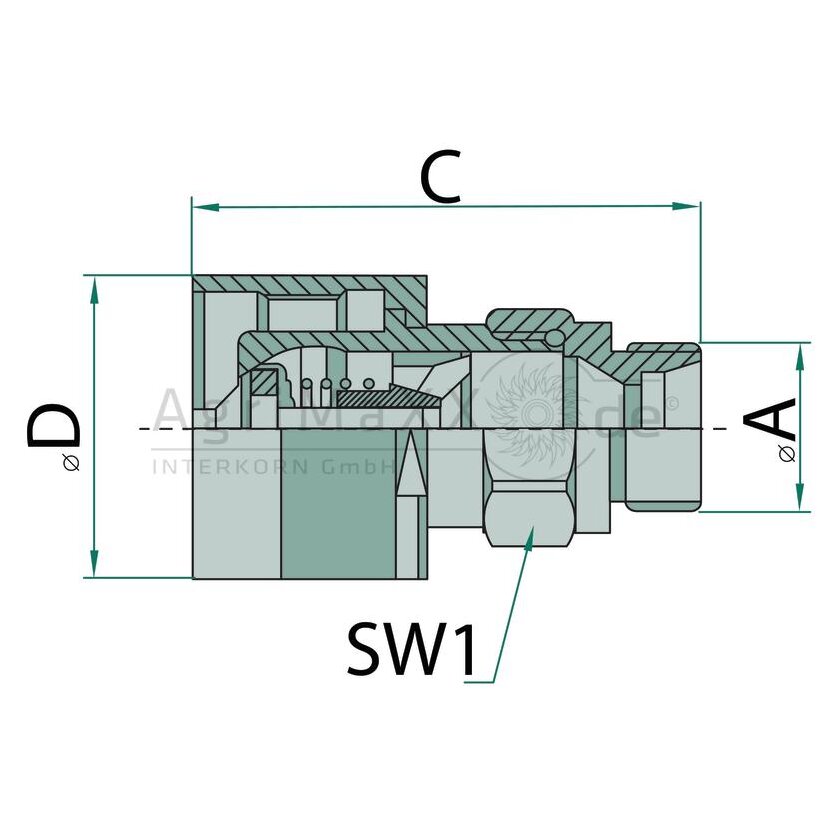 Faster CVV06 Stecker IG 3/8"" BSP - 38 GAS M