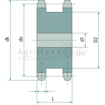 Doppelkettenrad - Durchmesser: 23 mm - Länge: 17,7 mm