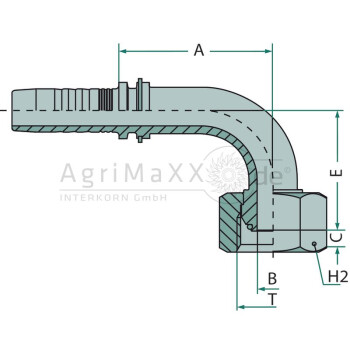 Manuli PN 06 DKOR 1/4"" 90° - M20893-04-04
