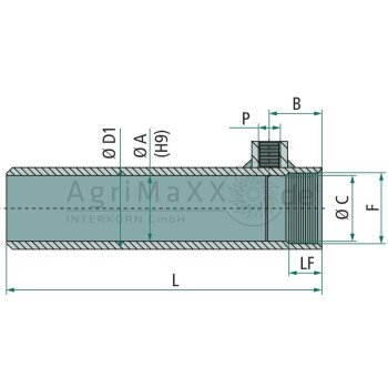 Contarini D100/500 Zylinderrohr ISOH9 1/2"" M105x2