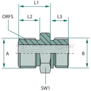 GA 13/16 M-ORFS x 1.1/16 M-UNF-OR