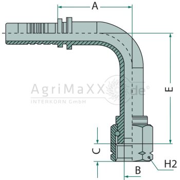 Manuli PN 10 DKJ 9/16"" 90° SL=55 -...
