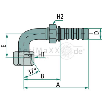 Gates PNB 20 DKJ 1 5/16"" 90°S - 12GS-16FJX90S
