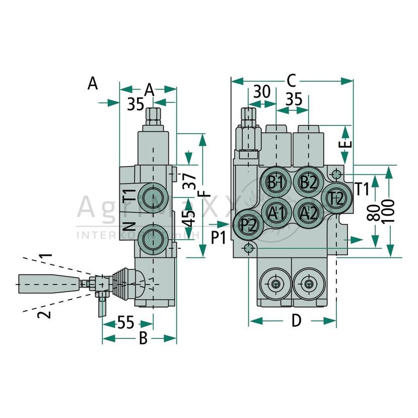 Ventil Z50 1x DW, 1xEW (A,A-B) - 02P40-A1C1-GKZ1