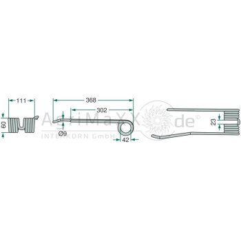 Kreiselheuerzinken - Länge: 368 mm