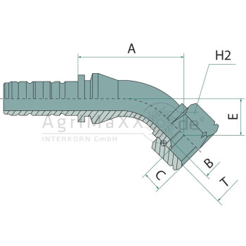 Manuli PN 38 DKJ 1.7/8"" 45° - M82542-24-24