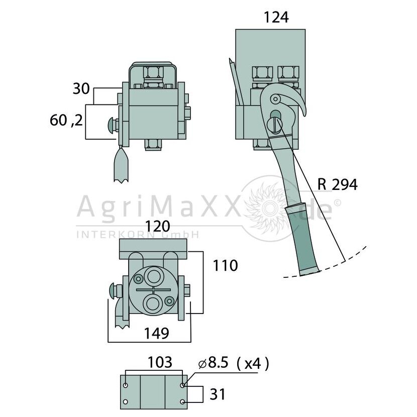 Faster P206 Muffenkörper 2 Linien - DN10 KIT F L