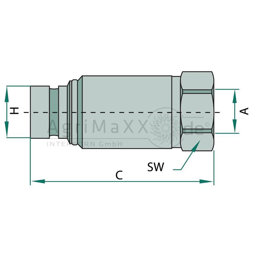 Faster FFH06 Stecker AG M18x1,5 (12L) Schott - FFH06-7/1815 M