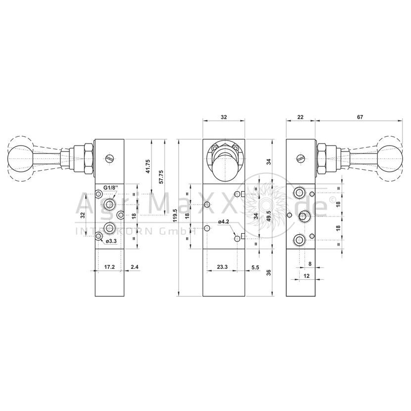 5/3 Handhebelventil -FZ-ME-G1/8
