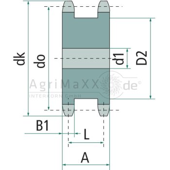 Doppelkettenrad - Durchmesser: 68 mm - Länge: 51,8 mm
