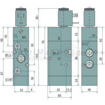 3/2 Magnetventil-FR-NO-24V-G1/2